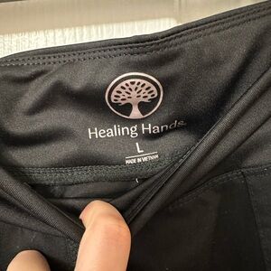 Healing Hands Black Scrub Pants - Size L